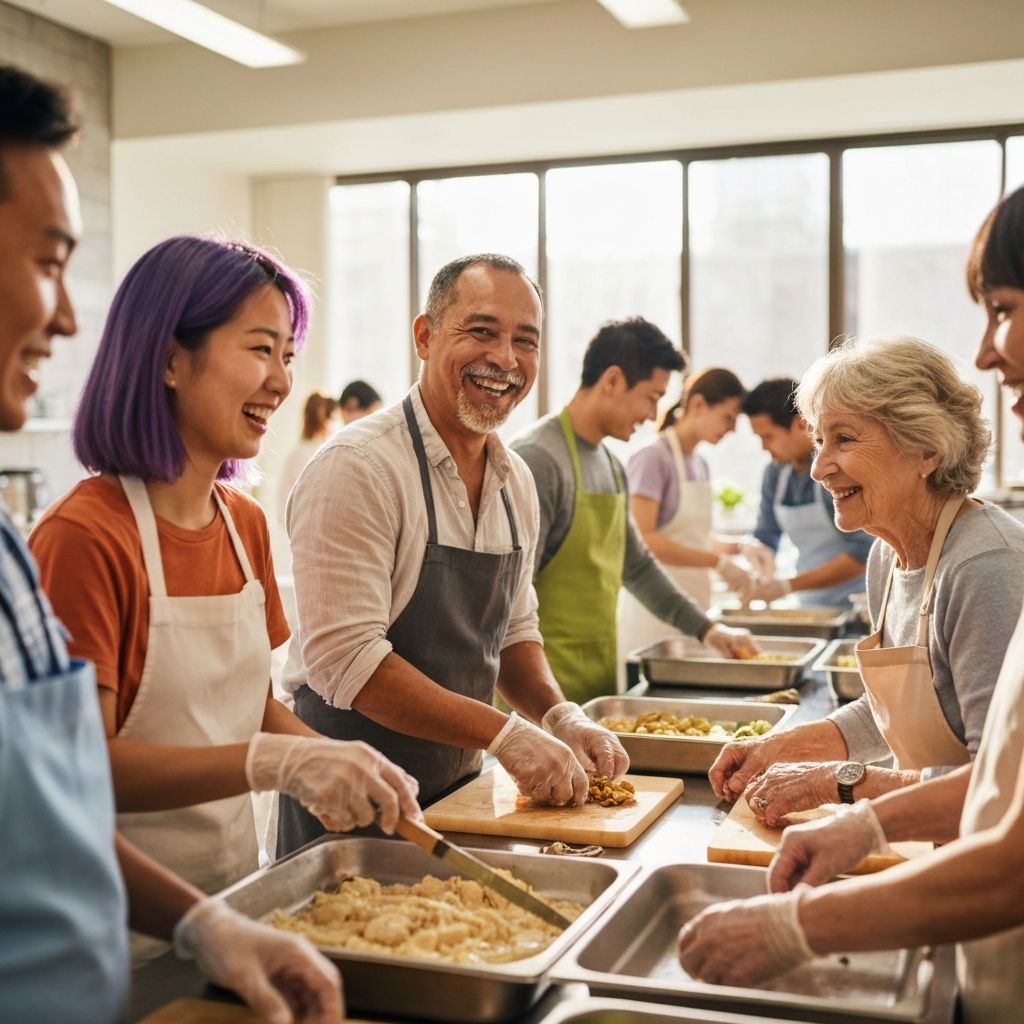 Volunteers working together